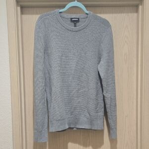 Express Men's Gray Crewneck Knit Sweater